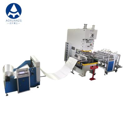 China 63T Semi Auto Aluminium Foil Container Production Line Pneumatic Punching Machine With Feeder en venta