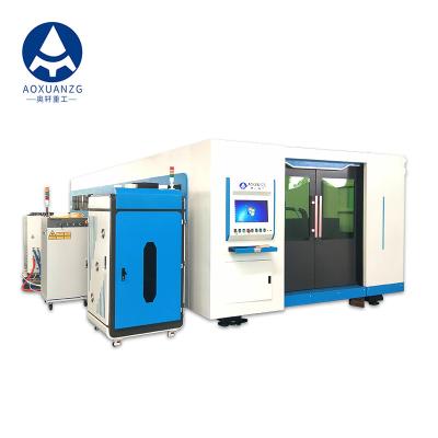 China 3015 1000W Whole Cover Fiber Laser Cutting Machine 4500kg For Stainless Steel Plate for sale