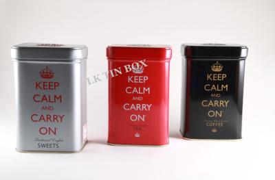 China Caja rectangular de encargo de la lata del té de Lipton con la impresión y la grabación en relieve en venta