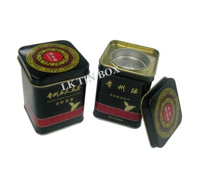 China Metallquadratische einfache silberne Tee-Zinn-Behälter, die mit innerem Deckel und Griff verpacken zu verkaufen
