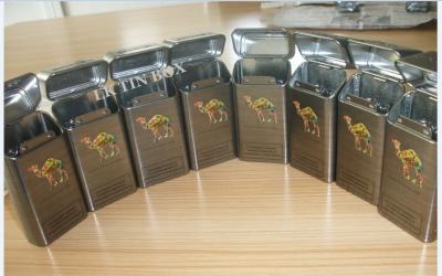 China 10 palillos grabaron en relieve la caja gigante 100 ' S del cigarrillo del metal del camello de las cajas de cigarrillo del vintage en venta