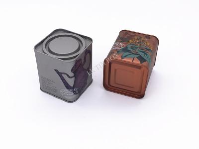 China Small Square Tea Tin Box Packaging  , 75 76 Wine Customized Tin Box for sale