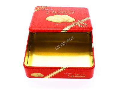 China Christmas Blue Rectangular Tin Box For Chocolate Cookie Gift Promotions for sale