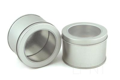 China Silver Round Loose Custom Tea Tins Box , Food Grade Metal Tea Canisters Plastic Lid for sale