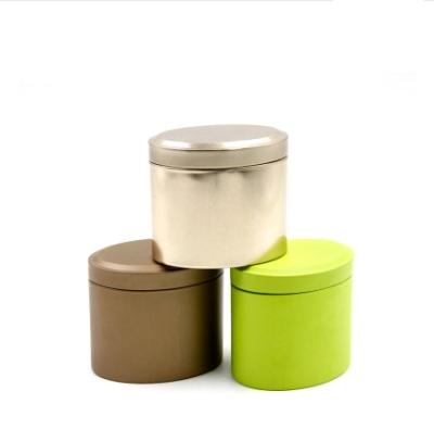 China Jewelry Packaging Airtight Oval Empty Decorative Tin Containers Tea Gifts Tin Cans for sale