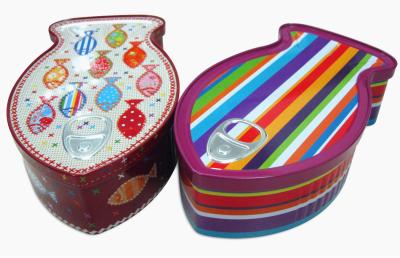 China Metal Tin Containers Fish Shaped Environment - Friendly Large Cookies Tin Box for sale