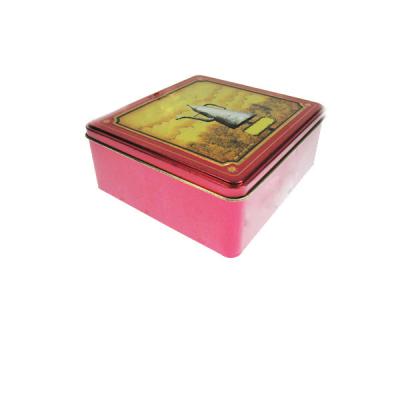 China Recipientes de empacotamento personalizados da lata do chá do metal da caixa da lata do quadrado do biscoito com tampas à venda