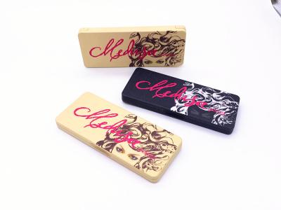 China Long Rectangle Printed Eyeshadow Makeup Metal Tin Box With Plastic Insert for sale