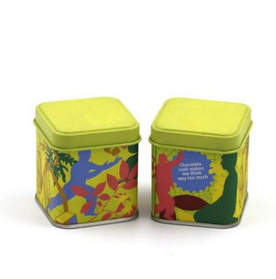 China 43x43x65mm Mini Full Color Printed Spice Square Tin Containers With Matte Varnish for sale