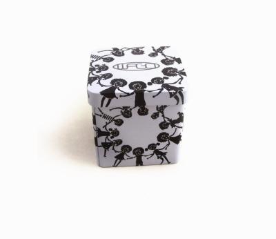 China 57x57x60mm Small Customized Square Tin Box With Rolled in edge lid and Bottom for sale