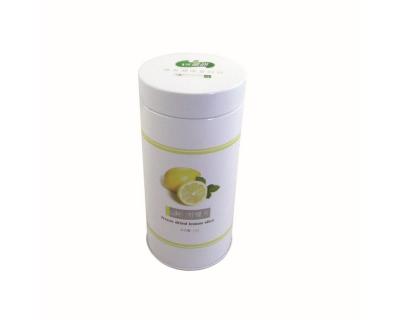 China Silver Round Matcha Powder Dry Lemon Slice Tin Box , Dry Dates Powder Storage Tin Container for sale