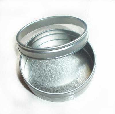 China Candy Round Tin Box Silver color with clear window , round tin containers for sale
