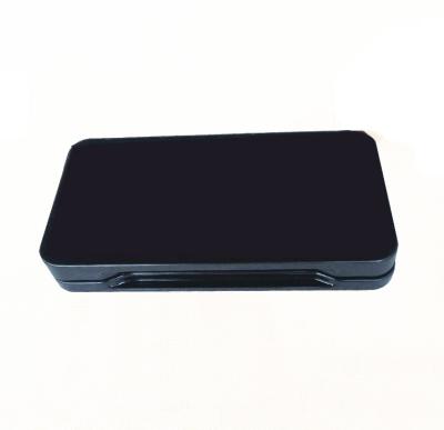 China Schwarze elegante matel Blechdose/Zinnkastenbehälter mit eingehängtem Deckel und innerem Plastikspiegel zu verkaufen