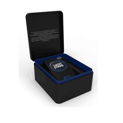 Китай Черная коробка жестяной коробки сигареты/олова табака с прикрепленной на петлях формой крышки прямоугольной продается