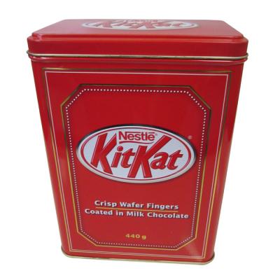 China Custom Printed Metal Tin Containers / Rectangular Tin Can For Package for sale
