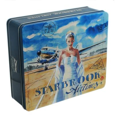 China Customized Embossing Rectangular Tin Box For Packaging for sale