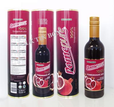 China botella redonda del alcohol de la caja de la lata del vino de 375ml Cmyk que empaqueta para el día de fiesta en venta