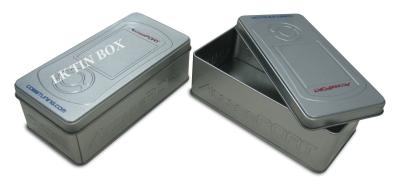 China Custom Printed and Embossed Rectangular Tin Box Stackable For Tools And Gifts for sale