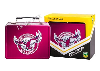 China Embossed  Lunch Tin Box Eagle Design For Football Fans Collection for sale
