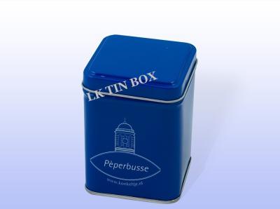 China Caja de encargo de la lata del cuadrado del logotipo de Preminum para el empaquetado del té/de la especia del café en venta