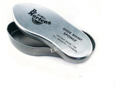 China Doc Marten Odd Metal Tin Box With Sponge Shoe Polish Metal Storage Tins for sale