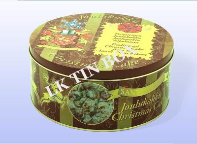 China Caja de regalo redonda grande de la torta de la Navidad con la impresión modificada para requisitos particulares del logotipo en venta