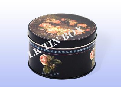 China Cookie Biscuit Empty Tin Box For Christmas Holiday , Round Storage Tins for sale