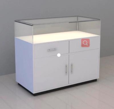 China Jewellery Shop Decoration Glass Showcase Cabinet With Storage And Led Lights for sale