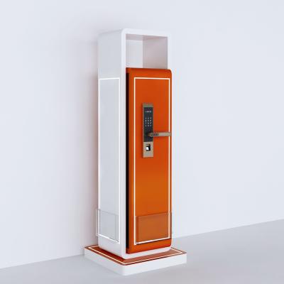 China Luxury Led Light Wooden Door Lock Display Stand / Retail Wall Fixtures Paint Spraying for sale
