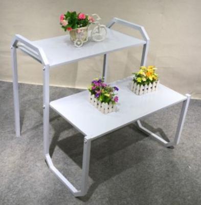 China 2 Layer Retail Display Units , White Paint Spraying Merchandise Display Rack for sale