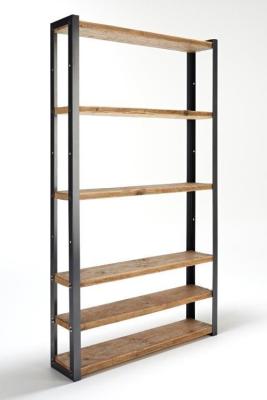 China Fashion Wood Retail Display Fixtures With Metal Tube Frame And 5 Wooden Shelves for sale