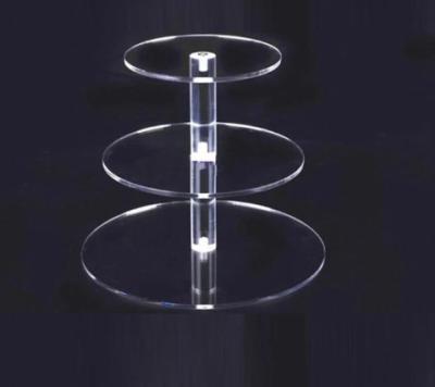 China Clear Round Acrylic Display Fixtures 3 Layers Acrylic Cake Display Stand for sale