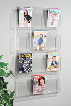 China Clear Acrylic Wall Hanging Magazine Rack for sale