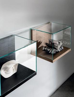China Wall Mounted Retail Display Cases , Small Wood And Glass Display Case Nest Wall Version for sale