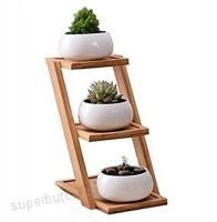 China Nice Decoration Bamboo Display Rack 9.5*18*20.5cm Size For Department Store for sale