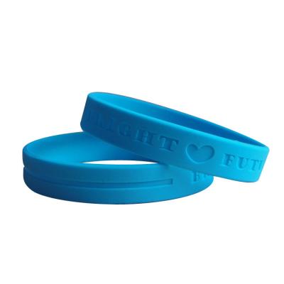 China Debossed Silicone Bracelets, Gift Wristband for sale