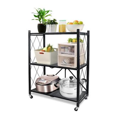 China Home Metal Mobile Stackable Foldable Storage Unit Medium Duty Multi Layer for sale