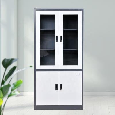 China Double Glass Door Office SPCC Steel Storage Cupboard for sale