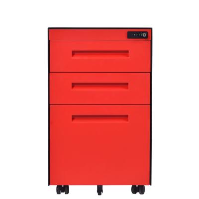 China Steel Storage Movable 3 Drawer Pedestal Cabinet For Office Equipment for sale