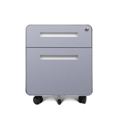 China Office Furniture Equipment 2 Drawers Steel Mobile Pedestal Metal Movable Cabinet for sale