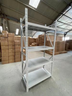 China Knocked Down Steel Warehouse Storage Shelf Metal Goods Rack for sale
