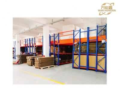 China Rack de armazenamento de mezanino de aço para serviço pesado prateleira de armazenamento multinível à venda