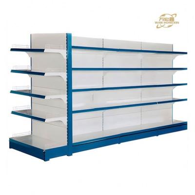 Chine Tianjin Wan Hongxin Fournisseur Métal Supermarché Étagères Lozier Gondola Étagères Shop Racks Avec Bonne Vente à vendre