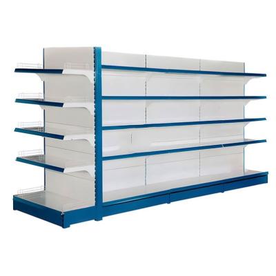 China Foldable Supermarket Display Stand 5 Layers Double Sided Store Wall Shelves for sale