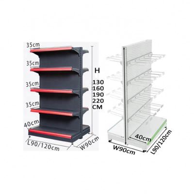 China Heavy Duty Supermarket Gondola Shelving System Cold Rolled Steel Double Sided for sale