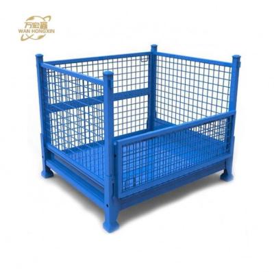 China Wire Mesh Stacking Pallet Racks Post Stillages Fabric Roll Storage Cage for sale