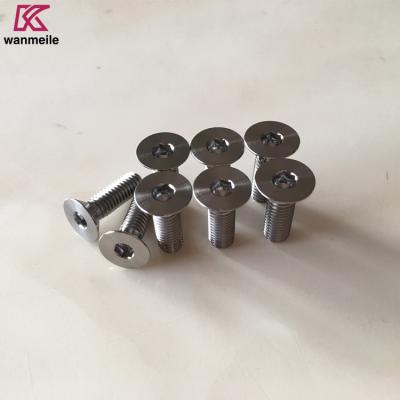 China High Precision Cutting Titanium Flat Head Socket Screw M5 M6 M8 With Gr2 Gr5 Low Price for sale