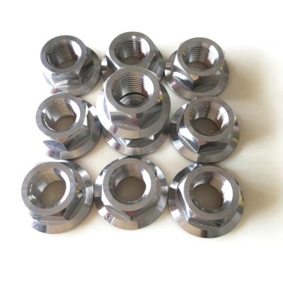 China Gr2 Gr5 Titanium Flanged Nut Hex Flanged Nuts For Industry Or Motorcycle for sale