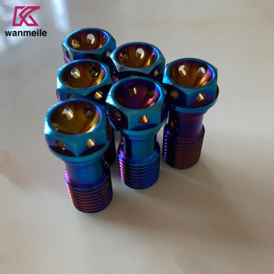 China Customized M10 1.25 19mm Motorcycle Brake Calipers GR5 Titanium Hex Head Banjo Bolts for sale