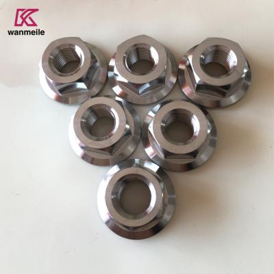China Titanium Alloy Gr5 Ti6al4v M6 M8 M10 Hexagon Flange Nut For Motorcycle And Car for sale